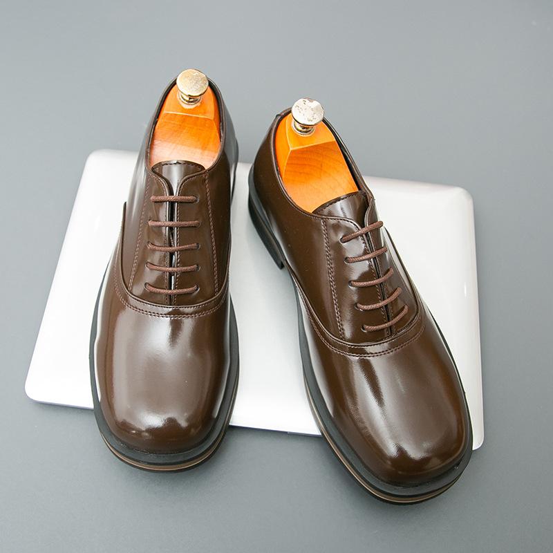 

Men s business dress shoes 46 large size new men s casual leather shoes fashion square head British style wedding shoes 46