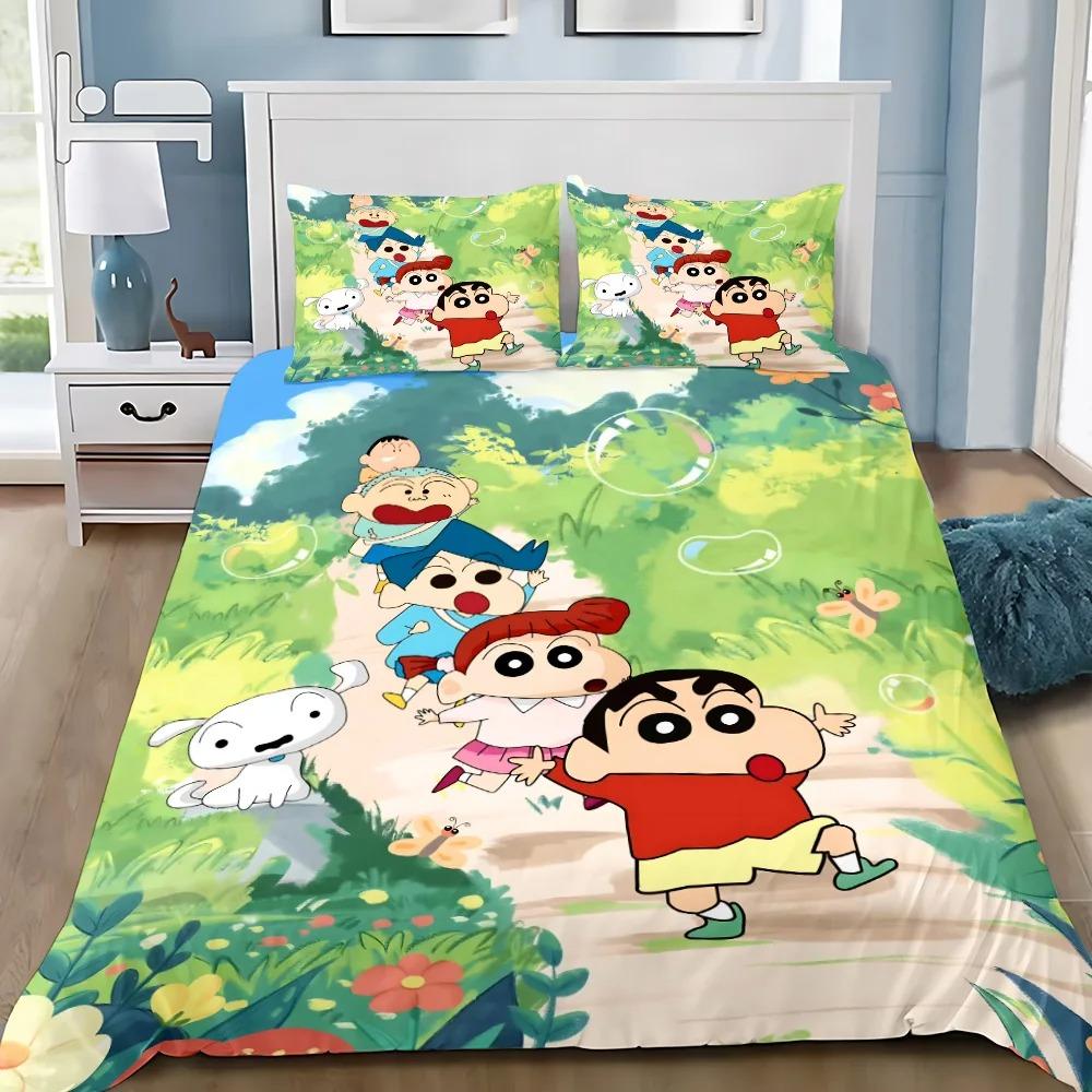 Cute Shin-Chans Catoon Crayon Duvet Cover Set Bedding Set Bedroom Decoration 2/3piece set Youth Kids Girl Boys Gift