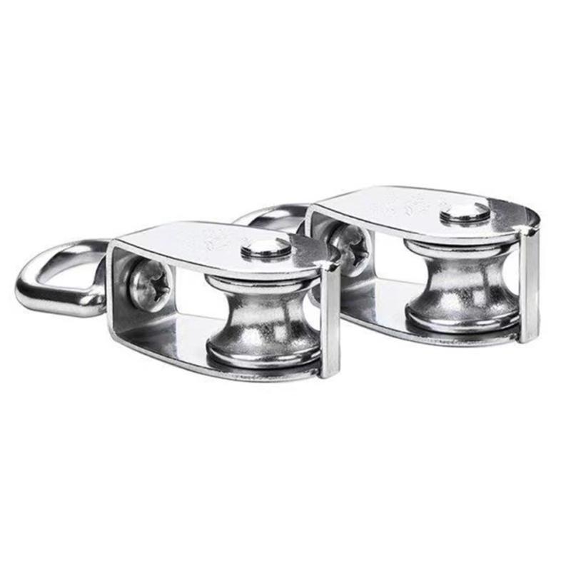 2 Stück M25 Edelstahl Drahtseil Kräne Doppel-Flaschenzug Hebekrane Wirbelhaken Einzel-Flaschenzug Hängender Draht