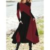 QICED Fashion Autumn Winter Long Sleeve O-Neck Casual Dresses