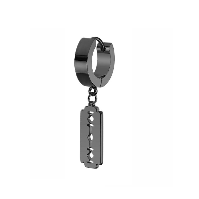 WKOUD Punk Black Multiple Styles Stainless/Titanium Steel Stud Cross Earrings Men Women Gothic Street Pop Hip Hop Ear Jewelry