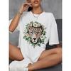Summer Round Neck Animal Pattern 3D Print Top Fashionable Casual Short Sleeved Women's T-shirts