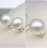 925 Sterling Silver Jewelry Natural Round Pearl Earrings Jewelry For Women 6-8-10mm Freshwater Simple Pearl earring Friend Gift