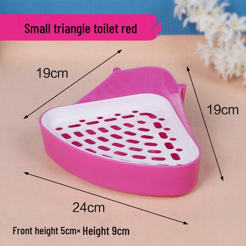 Raised Anti-Splash Triangle Pet Toilet for Rabbits, Guinea Pigs, and Chinchillas – Small and Large Sizes Available