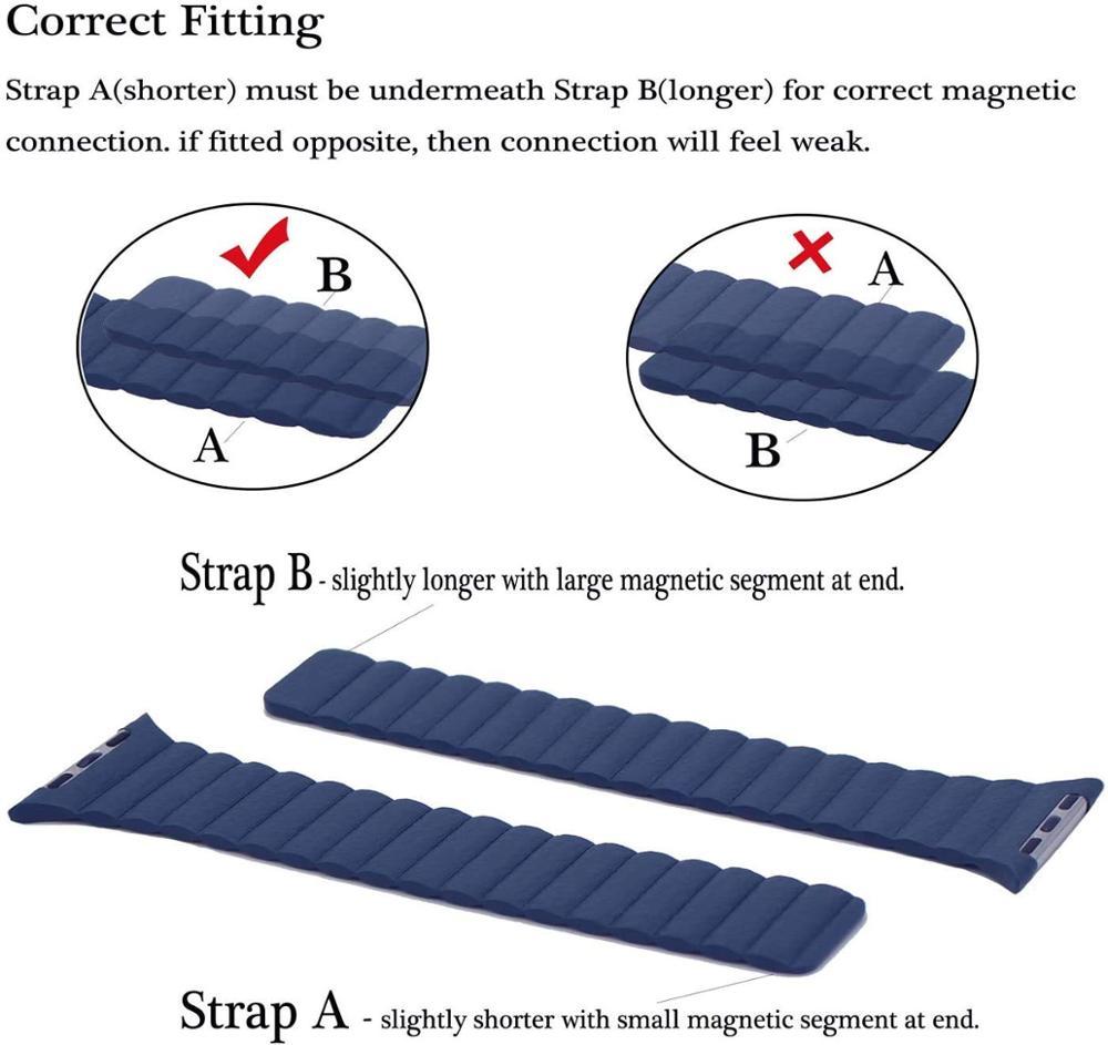 Leather loop strap for Apple Watch ultra band 49mm 44mm 40mm 38mm 42mm Magnetic bracelet iwatch series 3 4 5 se 7 8 45mm 41mm