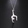 High Polished Stainless Steel Necklace for Women with Gymnastics Pendant Necklace Jewelry Accessory Daily Casual Use