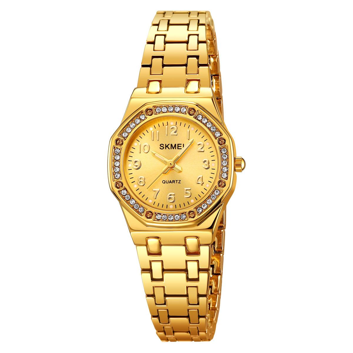 

Роскошные кварцевые часы для женщин, элегантные женские часы из нержавеющей стали, светящиеся водонепроницаемые наручные часы для женщин, подарок золотой