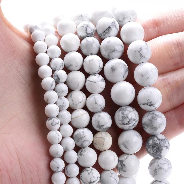 Natural Round Stone 4 6 8 10 12mm Tiger Eye Crystals Lava Turquoises Jades Loose Bead for Jewelry Making DIY Bracelet Needlework