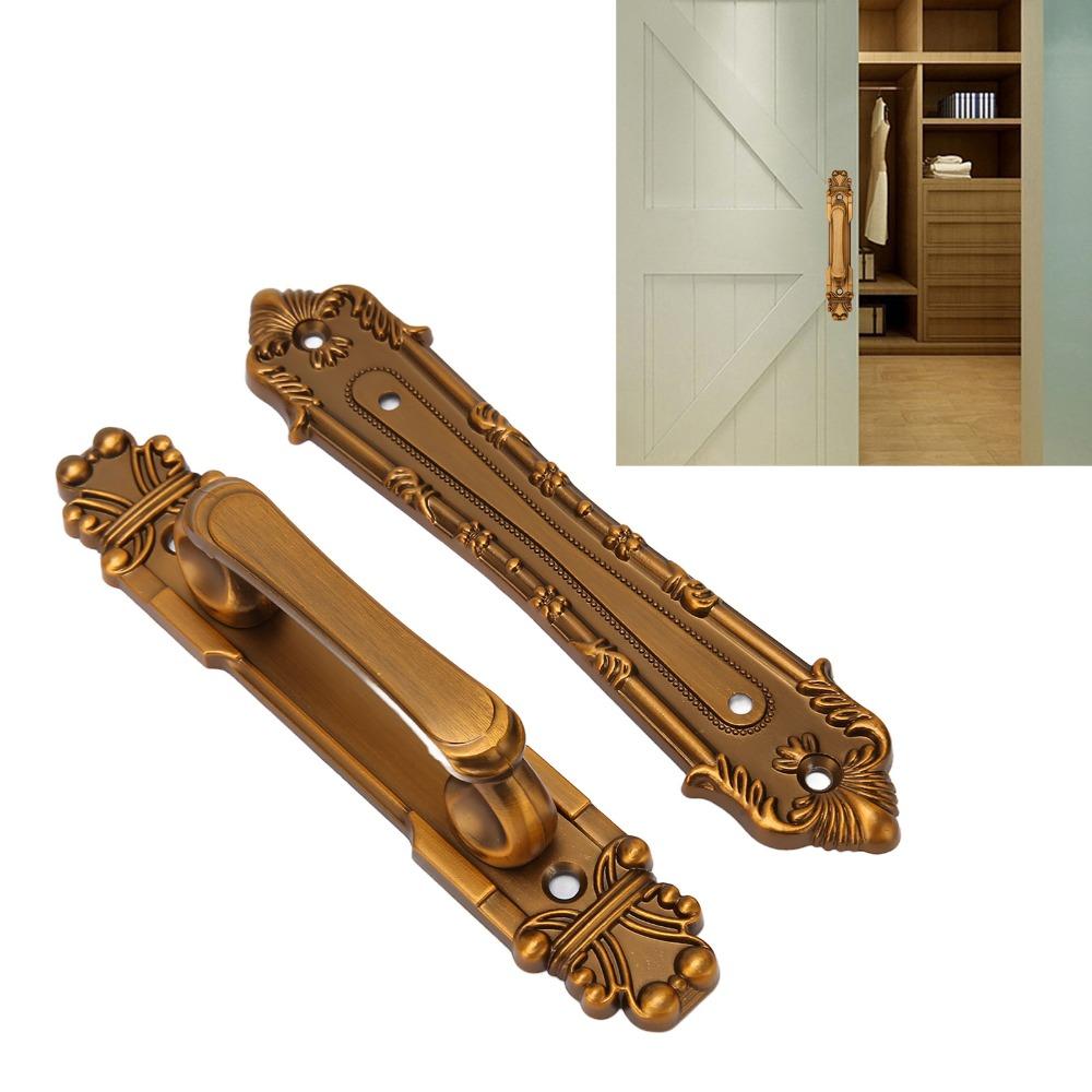 Durable Barn Door Handles Yellowish Bronze Cabinet Door Handles Rustic Door Pulls  Closet