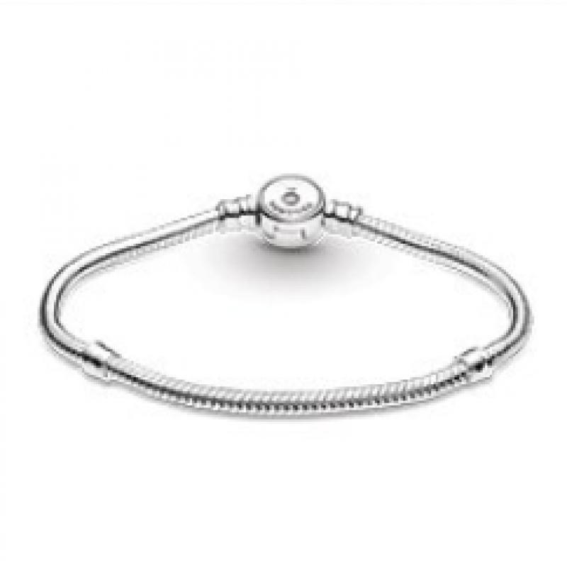 Pandora Moments Parıltılı Mavi Disk Tokalı Yılan Zincir Bileklik 599288c01