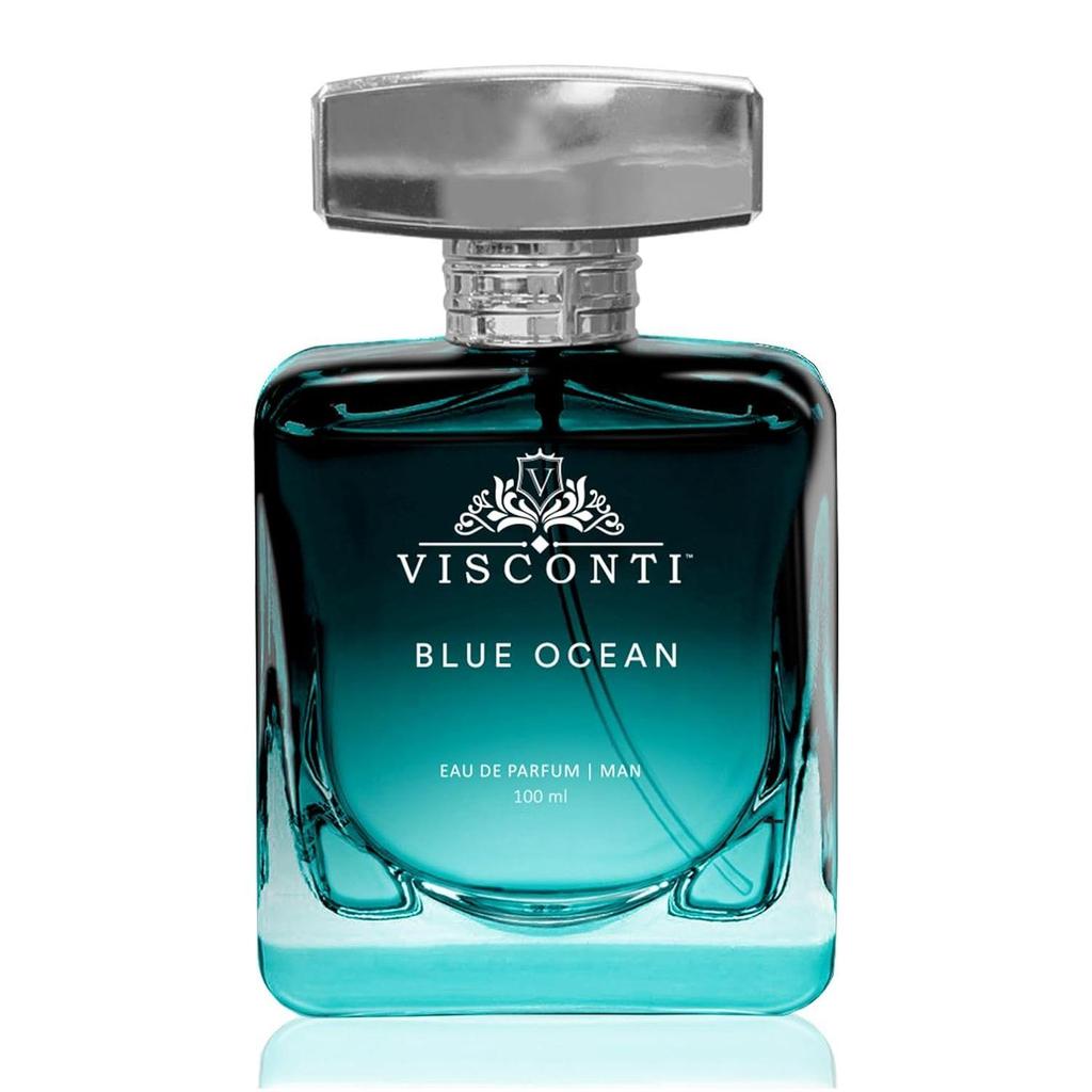 Visconti Blue Ocean Perfume For Men Eau De Parfum Aquatic Fragrance with Citrus Fruity, Musk & Cedarwood Long Lasting Scent
