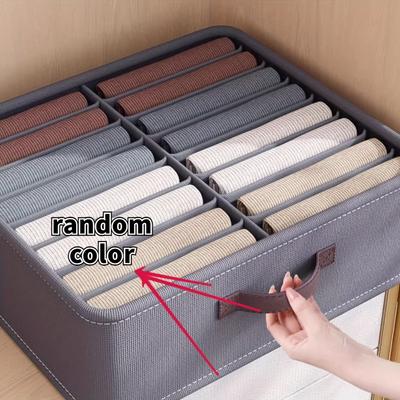 16-compartment Folding Storage Cube Double Row Fabric Divider Box, Bedroom and Laundry Room Space Saving, Folding, Easy To Assemble