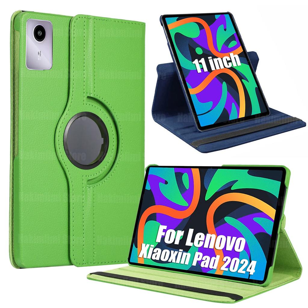 Case for Lenovo Xiaoxin Pad 2024 (11 Inch) PU Leather 360 Rotating Stand with Sleep/Wake Function Cover for Xiaoxin Pad 2024 11"