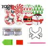 Faux Diamond Art Crafts Coasters Kit, 8 Christmas Round DIY Kit Craft Activities for Family with Holder, Wooden Heat Insulation Pads Drinks