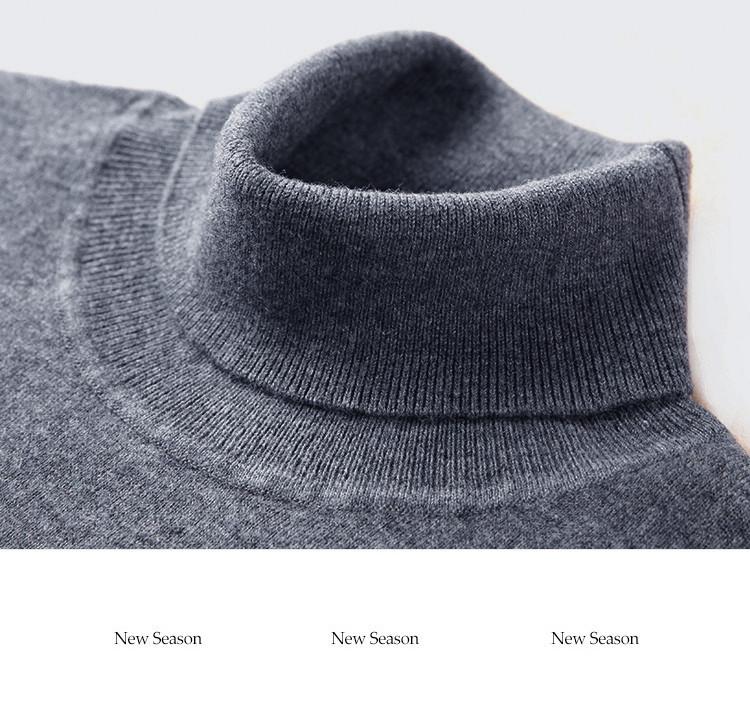 [100% Sheep Wool] Winter Warm and Comfortable Two Collar Woolen Sweater Solid Color Versatile Knitted Base Sweater