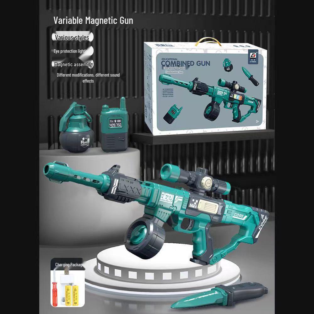Magnetic Toy Gun with Creative Design and Electric Sound Effects, Ideal Children's Gift for June 1st Birthday.