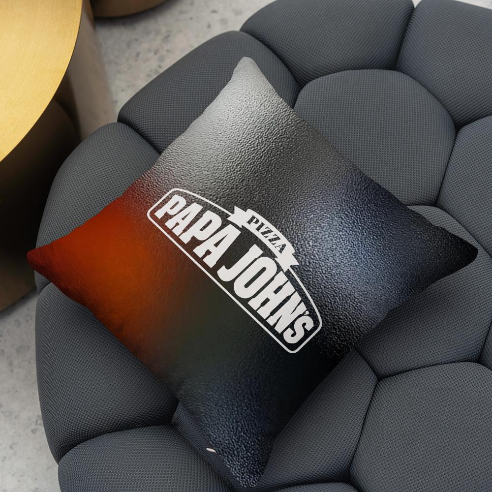 Papa John's Cushion Cover Reversible Plush Pillow Cover – For car, sofa, bedroom, perfect as a gift.