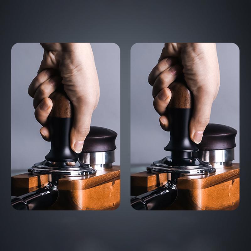51/53/58MM Walnut Wood Espresso Tamper Manual Press Coffee Tamper Constant Pressure Coffee Hammer Home Cafe Accessories Tools