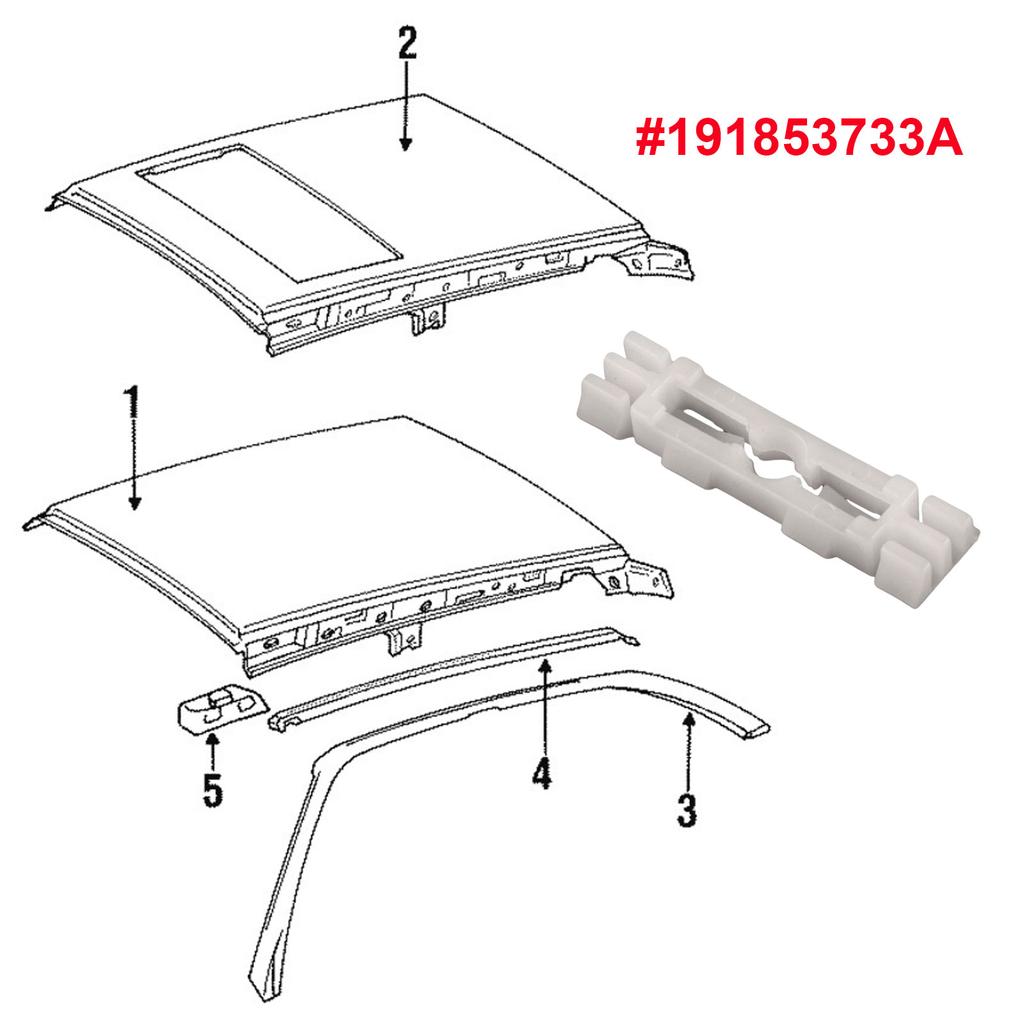 Roof Gutter Clips Rain Channel Gutter Trim Strip Moulding Clip FOR VW Golf Jetta GTI Caddy Passat B3 B4 1H0853733B 191853733A