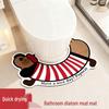 Cartoon Sausage Dog Anti-slip Diatom Mud Toilet Mat - Water Absorbing, Dirt-resistant, U-shaped Bathroom Floor Mat
