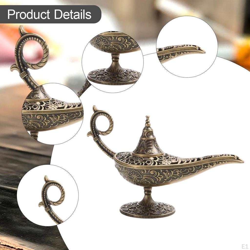 Aladding Lamp Incense Burner, Wishing Light Holder Decoration,Desk Censer for SPA Christmas