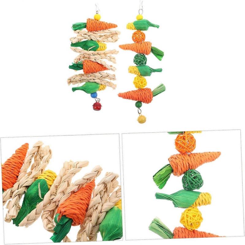 6 Stück Hamster Kauspielzeug Reinigungsspielzeug Sport Snacks Kauspielzeug Kaninchen Zahn Kauspielzeug Kaninchen Karotten Spielzeug Heu Gras Bälle Kleintier Spielzeug Kaninchen Kuscheltiere