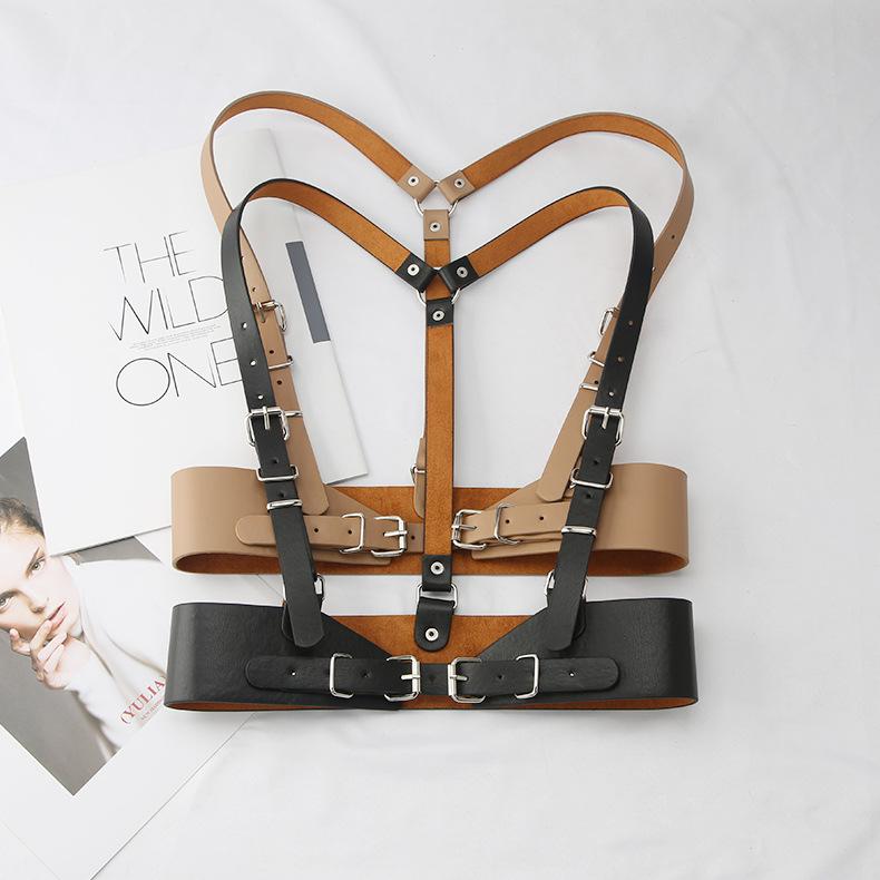 Functional Punk Style Strap Belt Women'S Street With Dress Jk Shirt Suspender Belt Seal Decorative Tide
