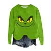 Women's Fashion Round Neck Pullover Top Long Sleeve Tee Christmas Printed Sweatshirt