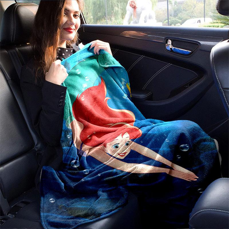 1 Stück, Disney Prinzessin Arielle Meerjungfrauenflosse Decke Heimdekoration, Sofadecke, Outdoor-Decke, Geschenk für Freunde, Flanell-Tagesdecke