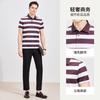 [Tri Vinegar Fiber+Mulberry Silk] Light Luxury Business Short-sleeved POLO Shirt Men's Flip Collar Contrast Striped T-shirt