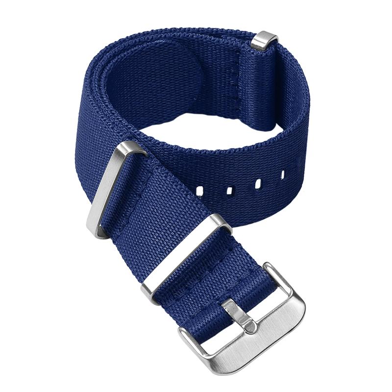 Fashion Watchband Stripe Replacement Men Women Nylon Watch Band with Silver Pin Buckle 20mm 22mm Strap for Rolex Band for Omega