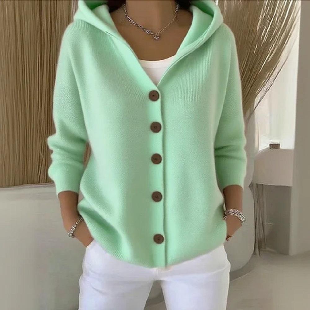 Women Autumn Winter Knitted Sweaters Cardigans Coats Long Sleeve Hooded Knitwear Outerwear Jackets