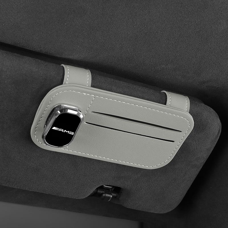 FHP3 New 2025 Leather Sunglasses Clip and Clip Car Sunshade Sunglasses Holder Magnetic Accessory For MERCEDES BENZ W211 W204 W210 W20