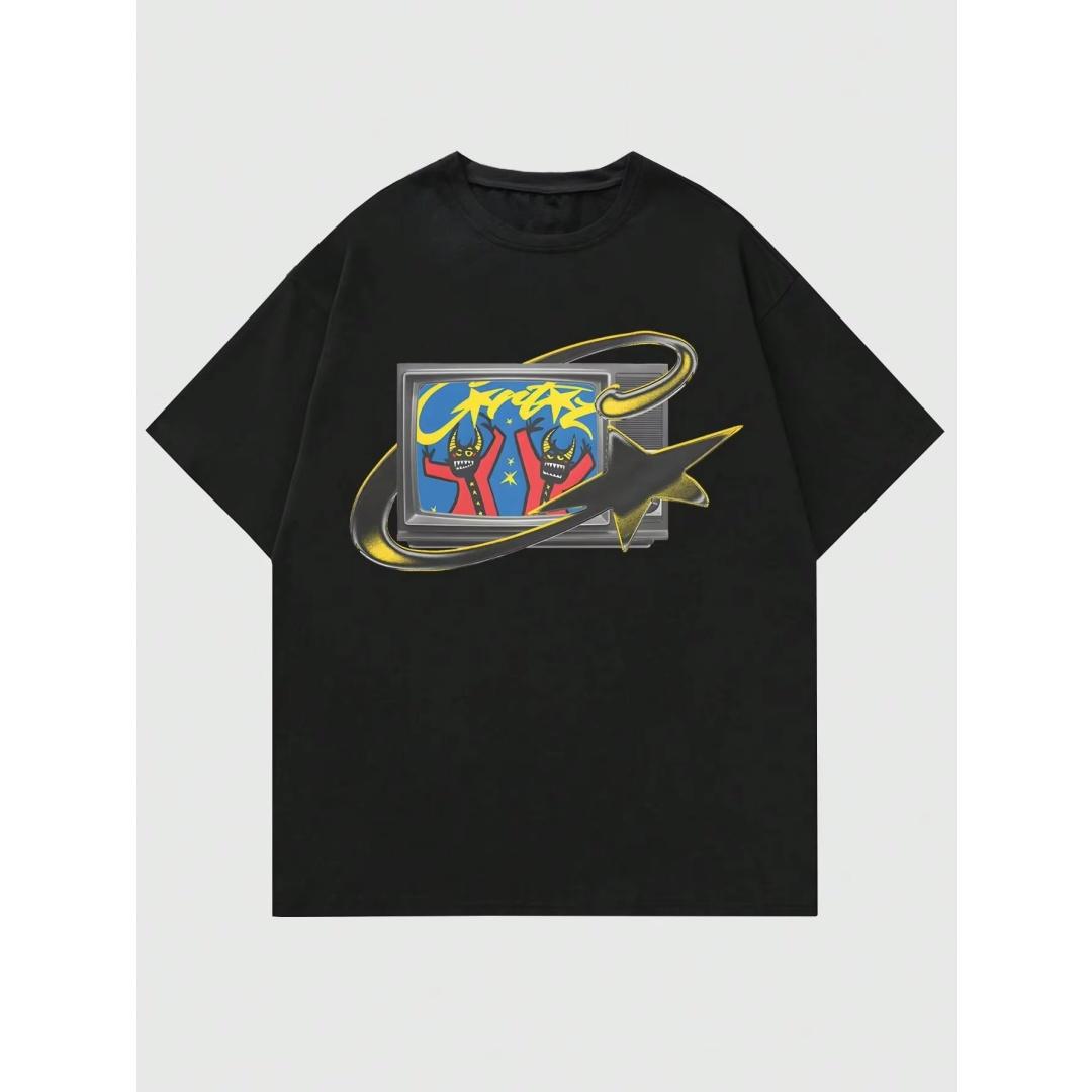 American Retro Brand Hip-Hop Graphic T-Shirt Summer Fashion Pure Cotton Men s T-Shirt Children s Clothing T-Shirts Y2k Woman S