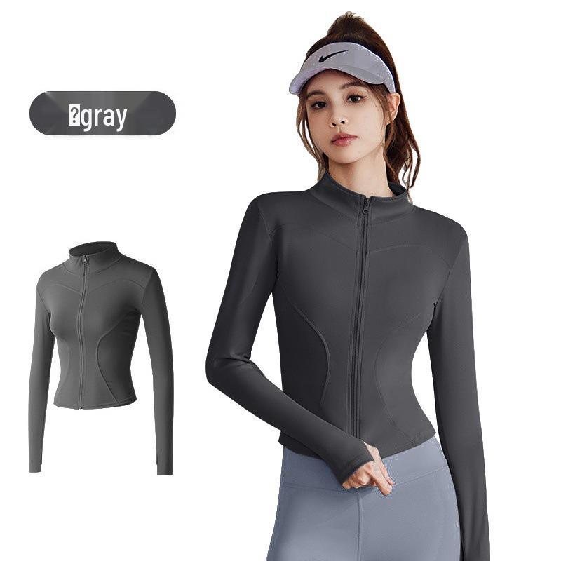 Women's Slim Fit Long Sleeve Sports Jacket - Quick Dry, High Stretch, Breathable, Sun Protection for Yoga and Running