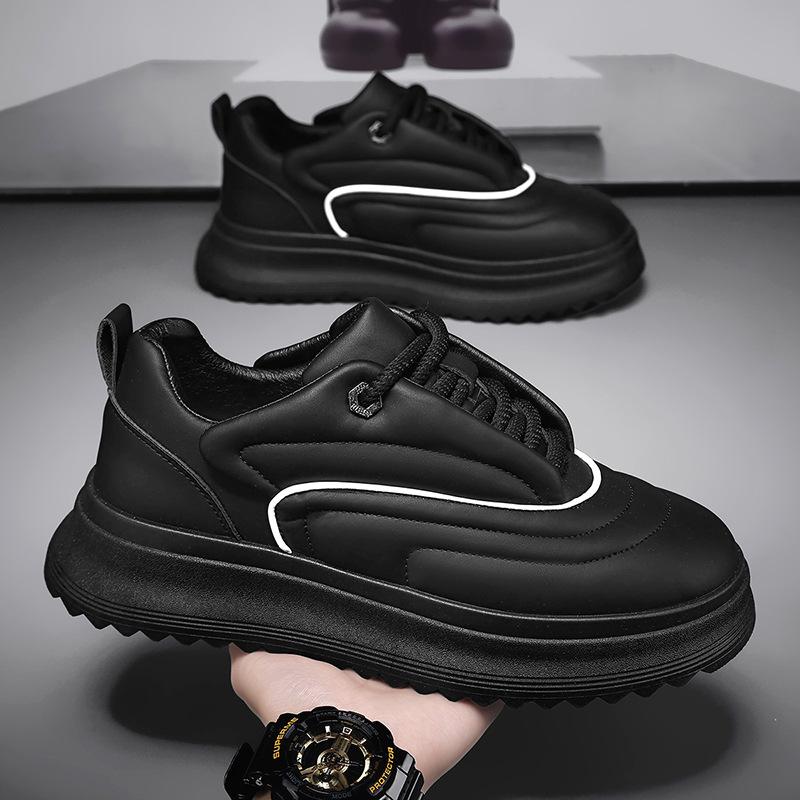 New Mens Designer Casual Shoes Autumn Winter Original Youth Student White Leather Flats Shoes Fashion Sneakers for Men Masculino