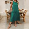 Women's Sleeveless Long Dress Casual Crew Neck Maxi Dress Summer Beach Vacation Shift Sundress