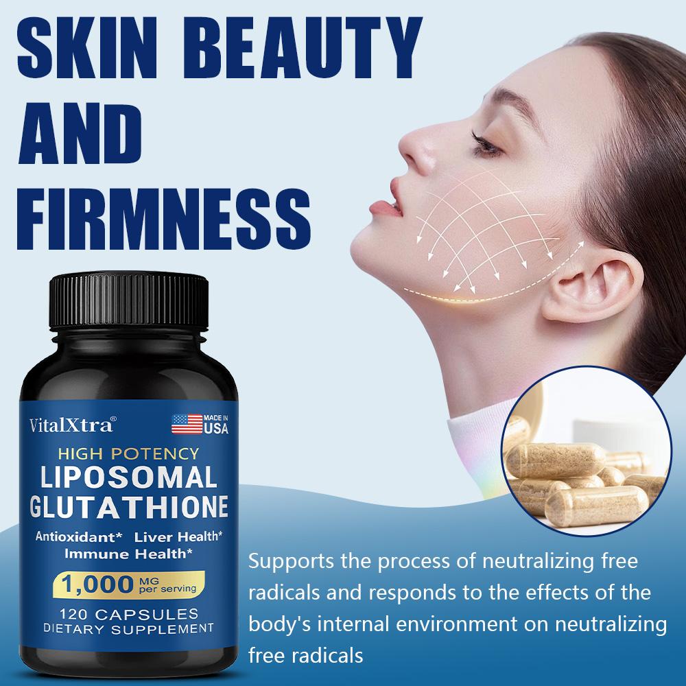 Glutathion liposomal à haute concentration, contenant de la vitamine C, 120 gélules