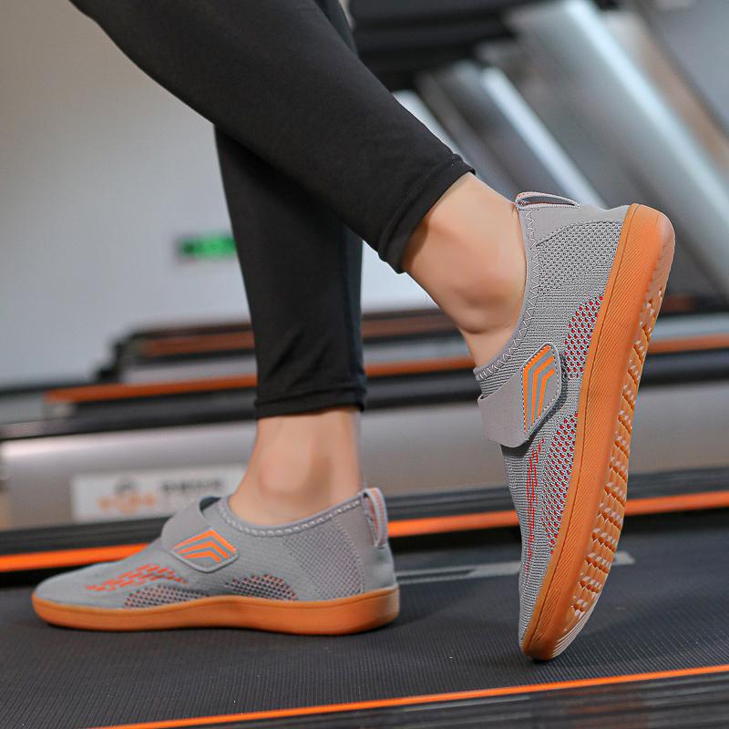 Pohodlné boty na chůzi se širokou špičkou, pletené, lehké, ležérní sportovní boty pro muže a ženy, ploché, elastické, protiskluzové tréninkové tenisky