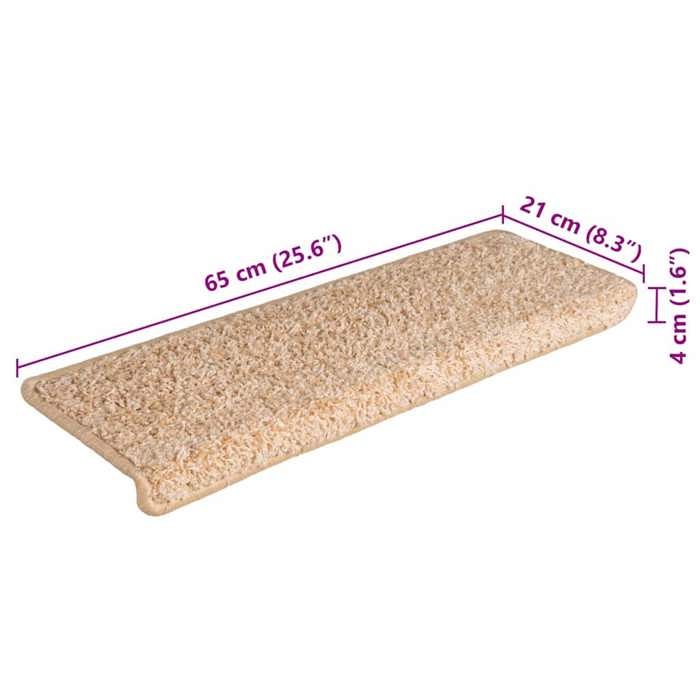 VidaXL Tapis d'escalier 30 pièces 65 x 21 x 4 cm Bordure rectangulaire dorée 3365834