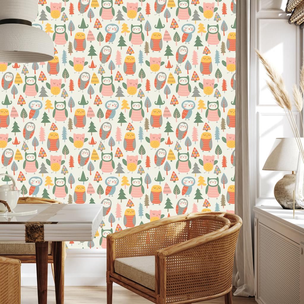 Sleeping Owls Wallpaper for Living Room and Bedroom 50x1000