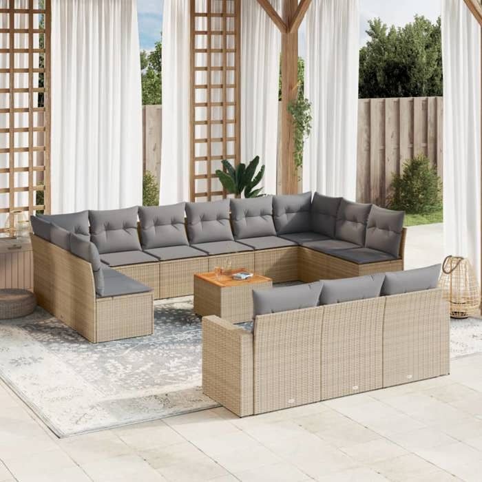 VidaXL Garden Lounge Set with Cushions 14 Pcs, Patio Sofas, Patio Furniture Set, Outdoor Furniture, 3256696