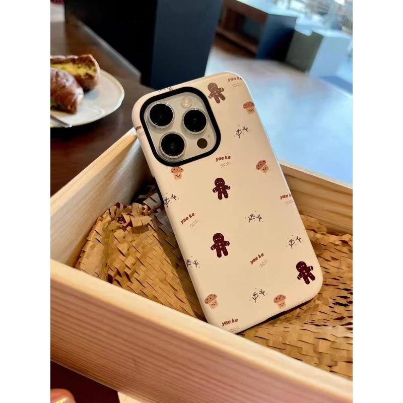 ins wind chocolate gingerbread man film two-in-one for apple 11promax mobile phone case couple iphone1