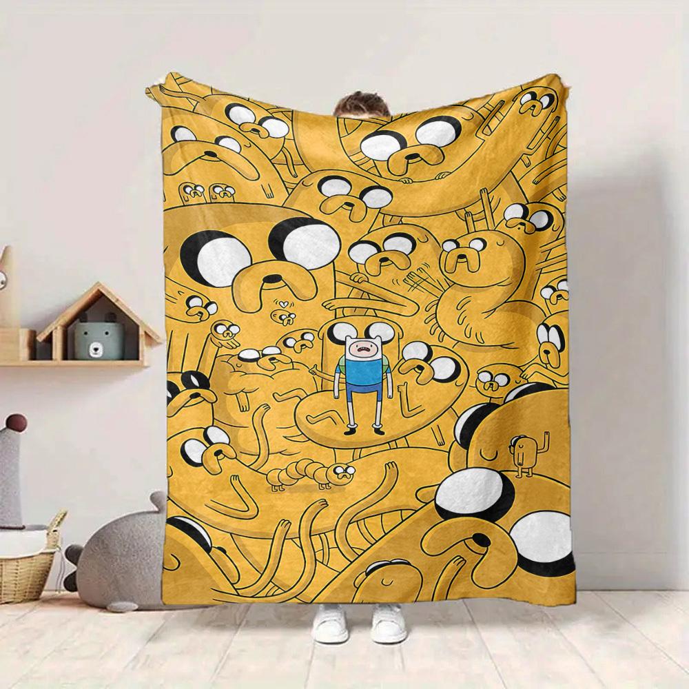1pc Adventure Time Jake Flannel Blanket, Soft Skin Friendly with Digital Printing, Various Sizes Available for Family, Friends, Birthday