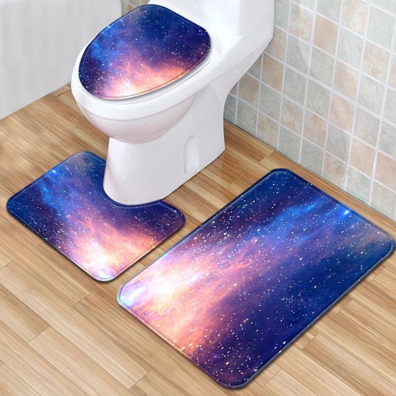 Star Toilet Three-Piece Floor Mat Bathroom Three-Piece Carpet Doormat
