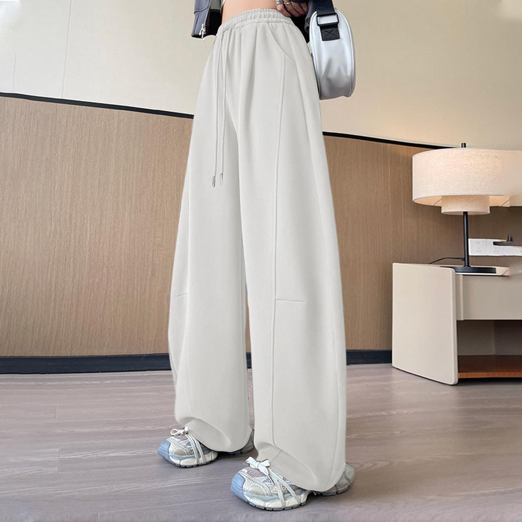 Women's Fashionable Loose Fleece Lined Trousers