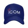 Pc ICOM Ham Radio Logo Polyester Baseball Cap Casual Style Lightweight NonStretch Fabric Panel Unisex Adult Hat