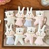 Cute Fabric Bunny Cartoon Pendant Cute Bag Charm Practical Handmade Fabric Key Chain For Car Rearview Mirror Backpack