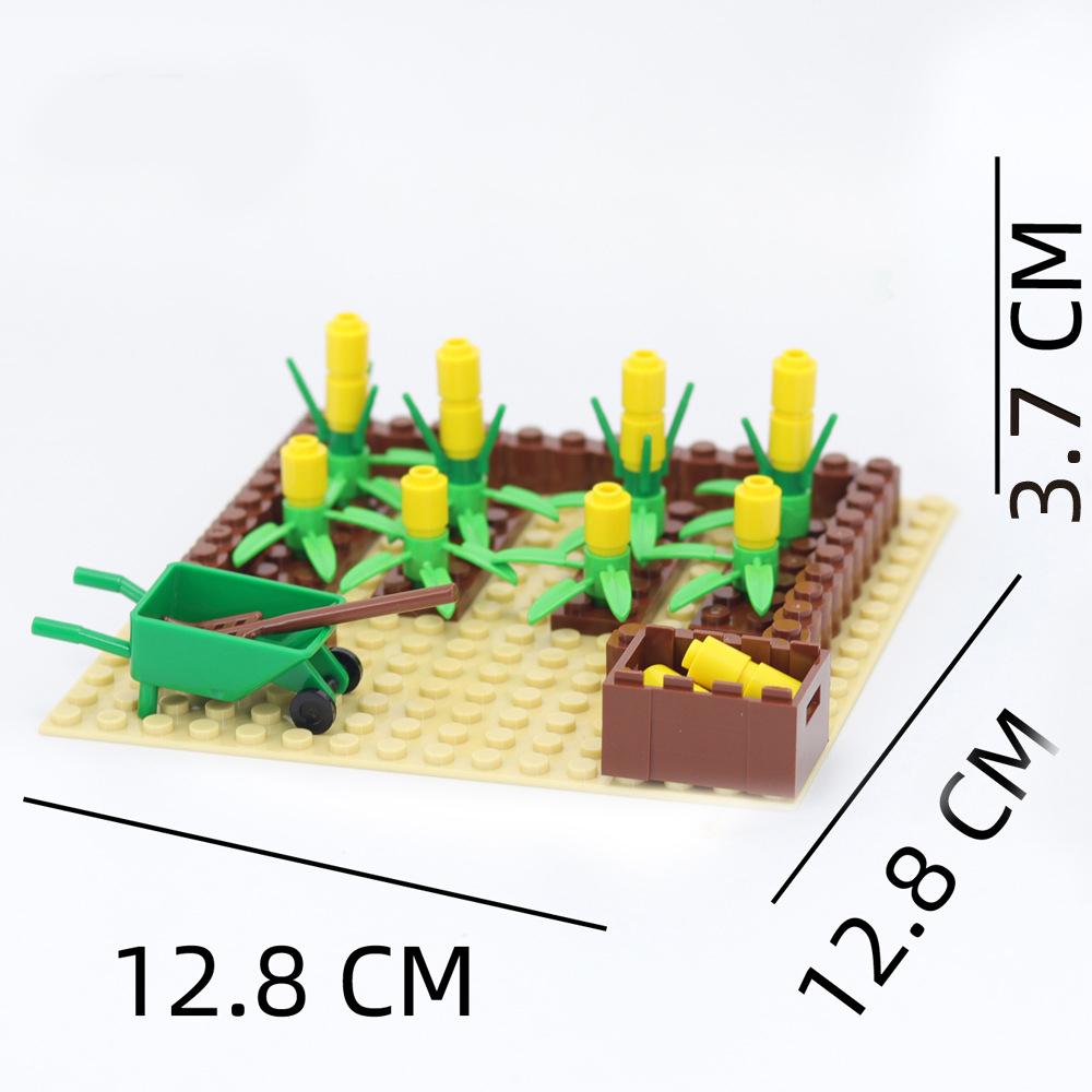 MOC Toys Assembly Farm Animals Building Blocks City Street View ChickenCoop Flowers Vegetable Garden Animal Scene Block