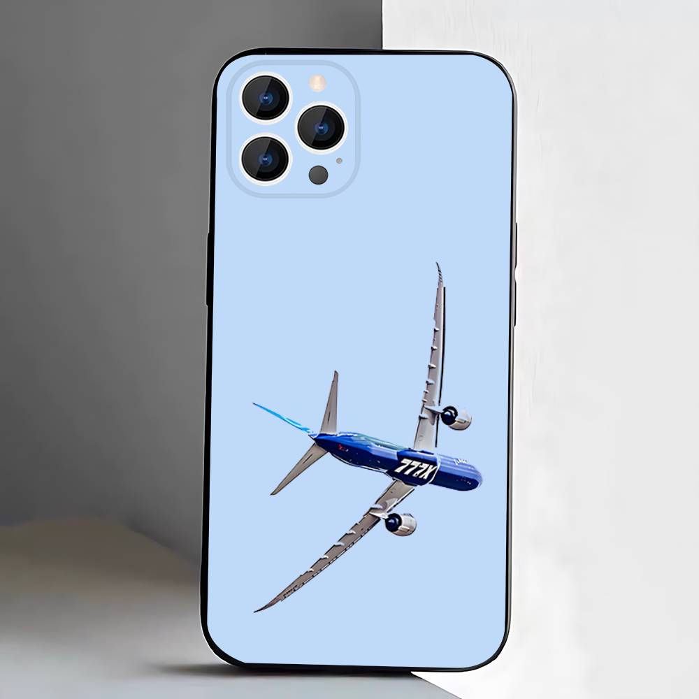 B-BoeingS 777 Лучший Самолет Чехол для Телефона Силиконовый Мягкий Для IPhone 17,16,15,14,13,12,11,Pro,Max,Plus,E,Air,Mini Черный iPhone11
